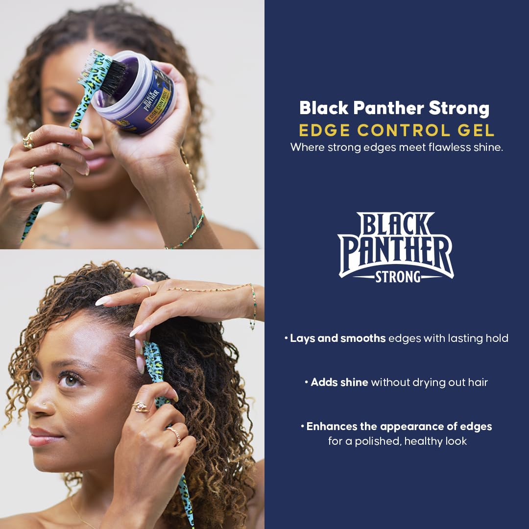 Réduction des frisottis et contours nets avec Black Panther Strong Diamond Edges.