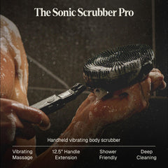 Black Wolf brosse douche avec anse allongée pour atteindre le dos facilement.