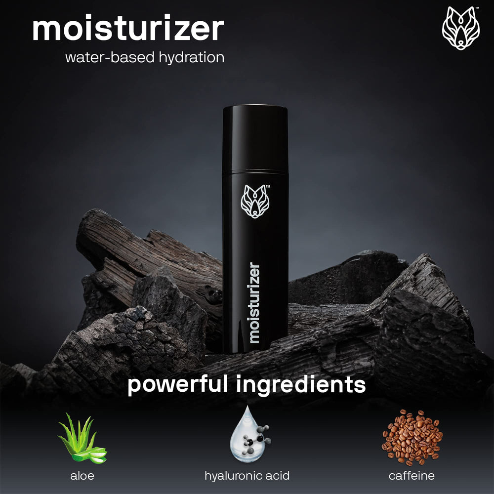 Application sur le visage avec Black Wolf, peau fraîche.