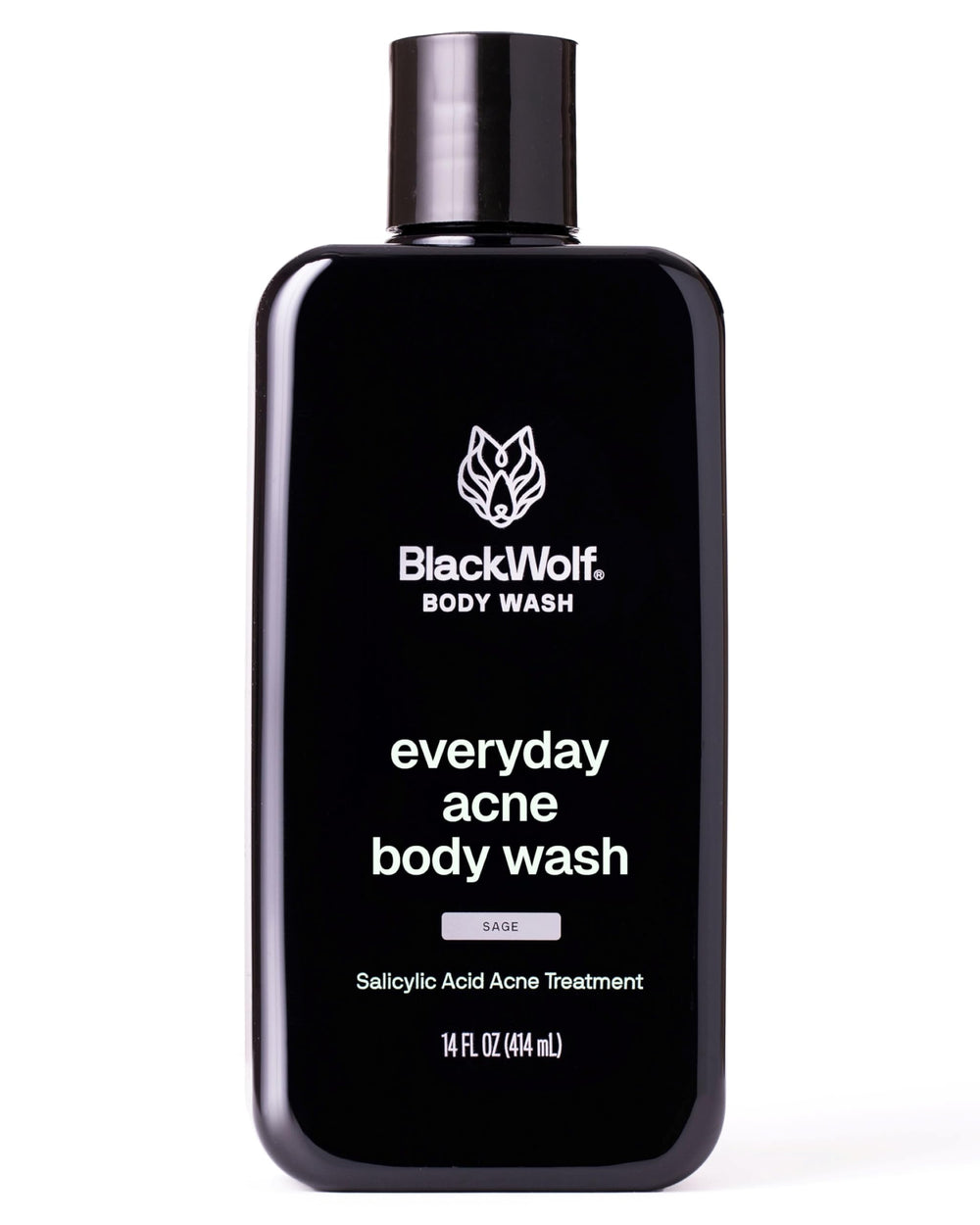 Black Wolf Gel Douche Charbon à Acide Salicylique pour homme, nettoyage en profondeur du corps