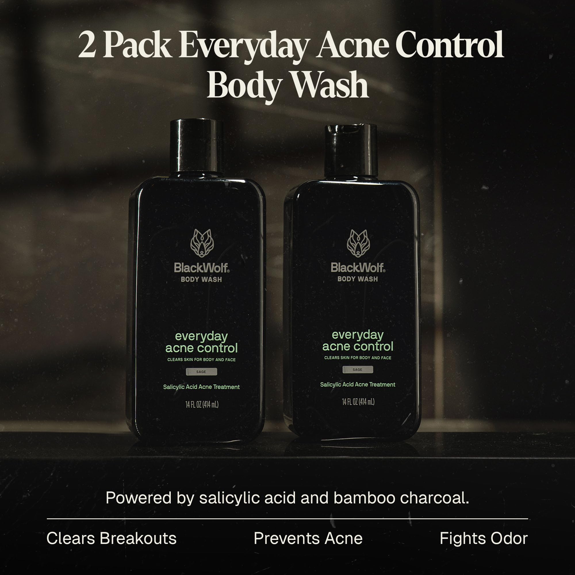 Mousse au charbon Black Wolf prêt à nettoyer en profondeur la peau.