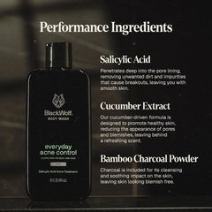 Texture du gel Black Wolf avec effet apaisant et frais sur la peau.