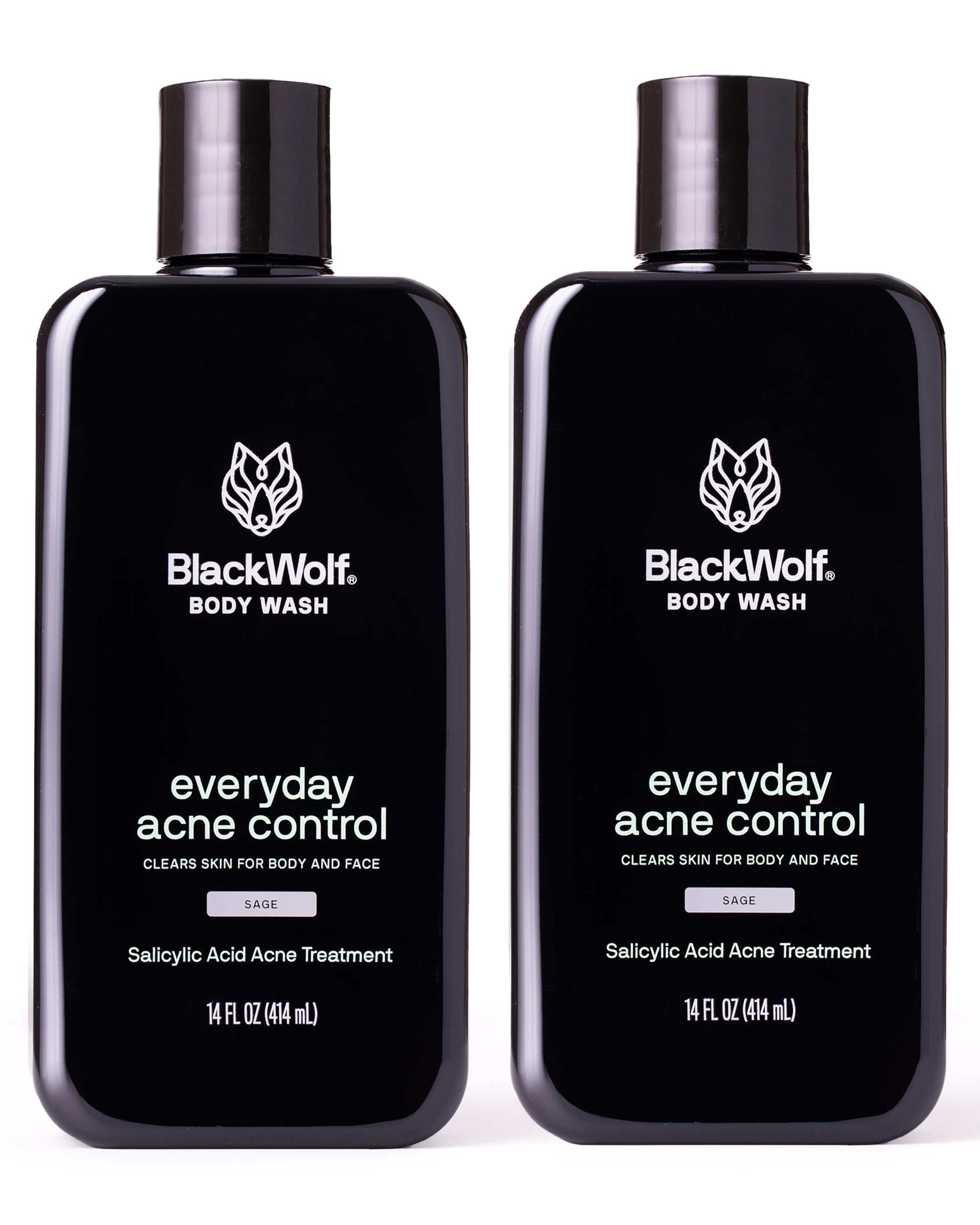 Bouteille Black Wolf montrant le lavage corporel à l acide salicylique pour une purification ciblée.