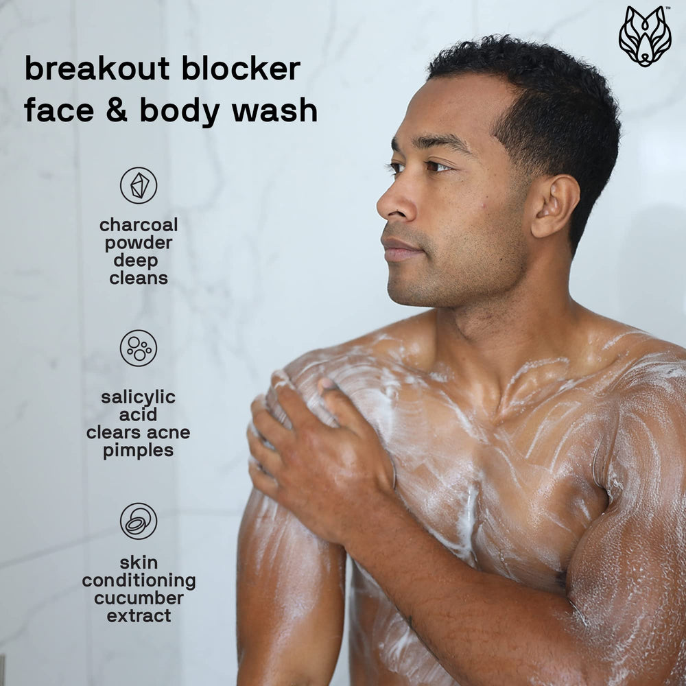 Black Wolf gel douche-corps au charbon: purifie et laisse une sensation de fraîcheur.