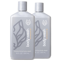 Black Wolf: lot de deux gels douche hydratants, parfait pour peaux sèches.