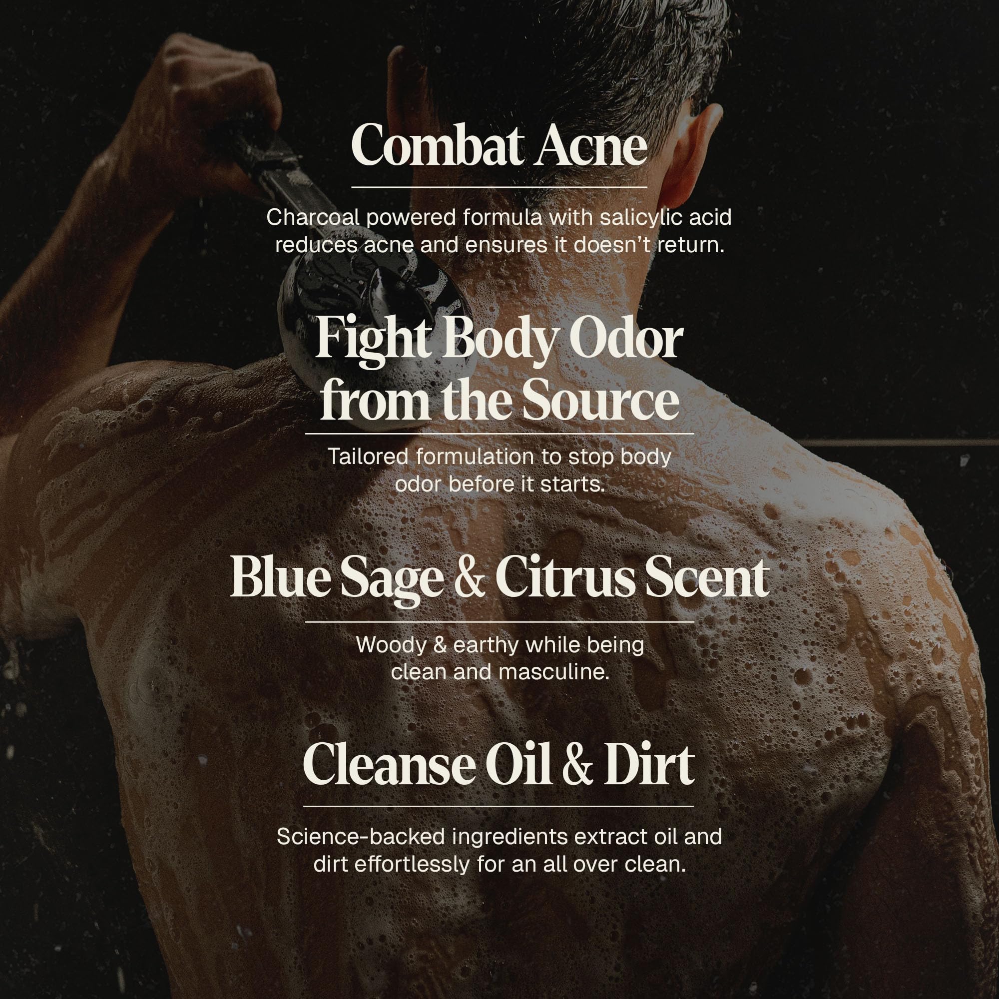 Parfum frais bleu sauge et citron Black Wolf après-rasage ou douche.