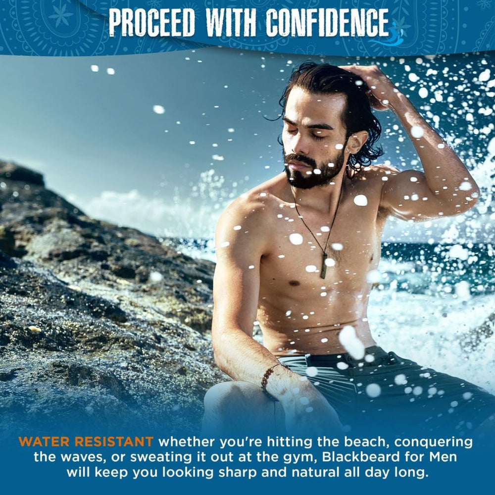 BLACKBEARD FOR MEN – utilisation sur moustache, barbe et sourcils pour un look cohérent.