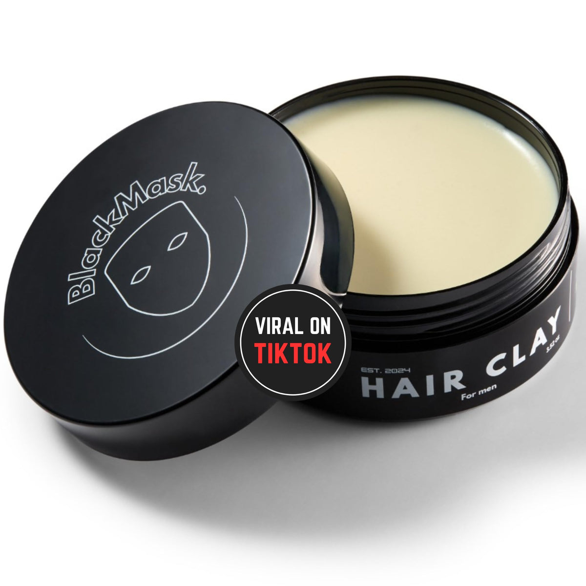 BlackMask Hair Clay emballage élégant facilitant le choix et la prise en main