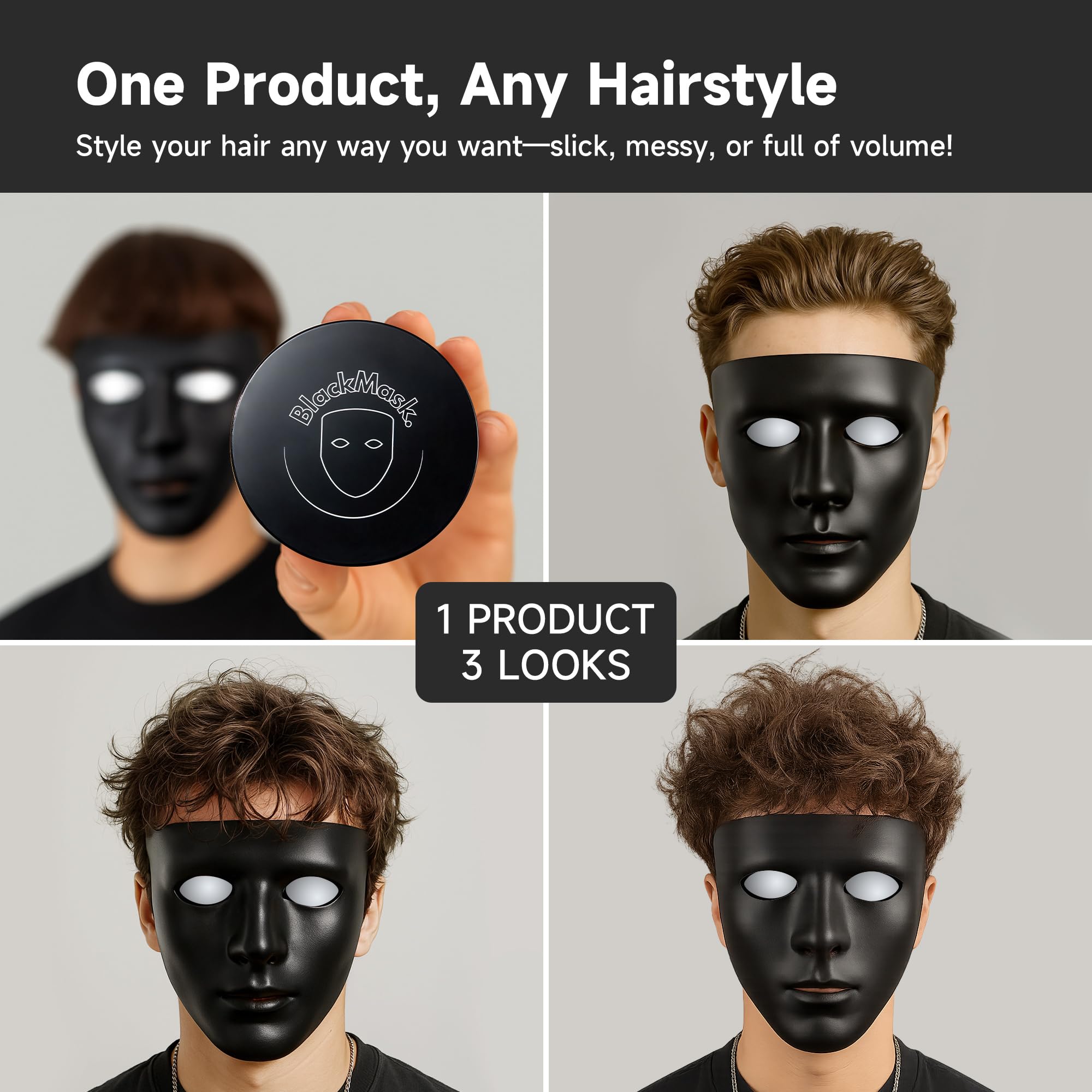 BlackMask Hair Clay texture naturelle sans brillance pour un look authentique