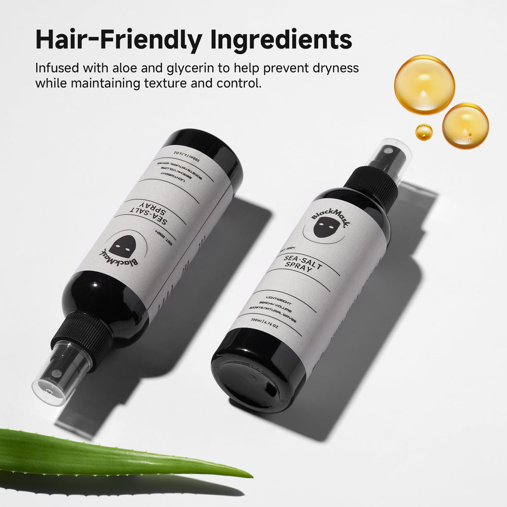 BlackMask spray sel de mer - coiffage simple et contrôle durable au quotidien.