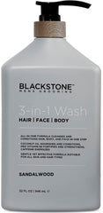 Blackstone 3-en-1 nettoyant bouteille homme au parfum santal, soin quotidien efficace