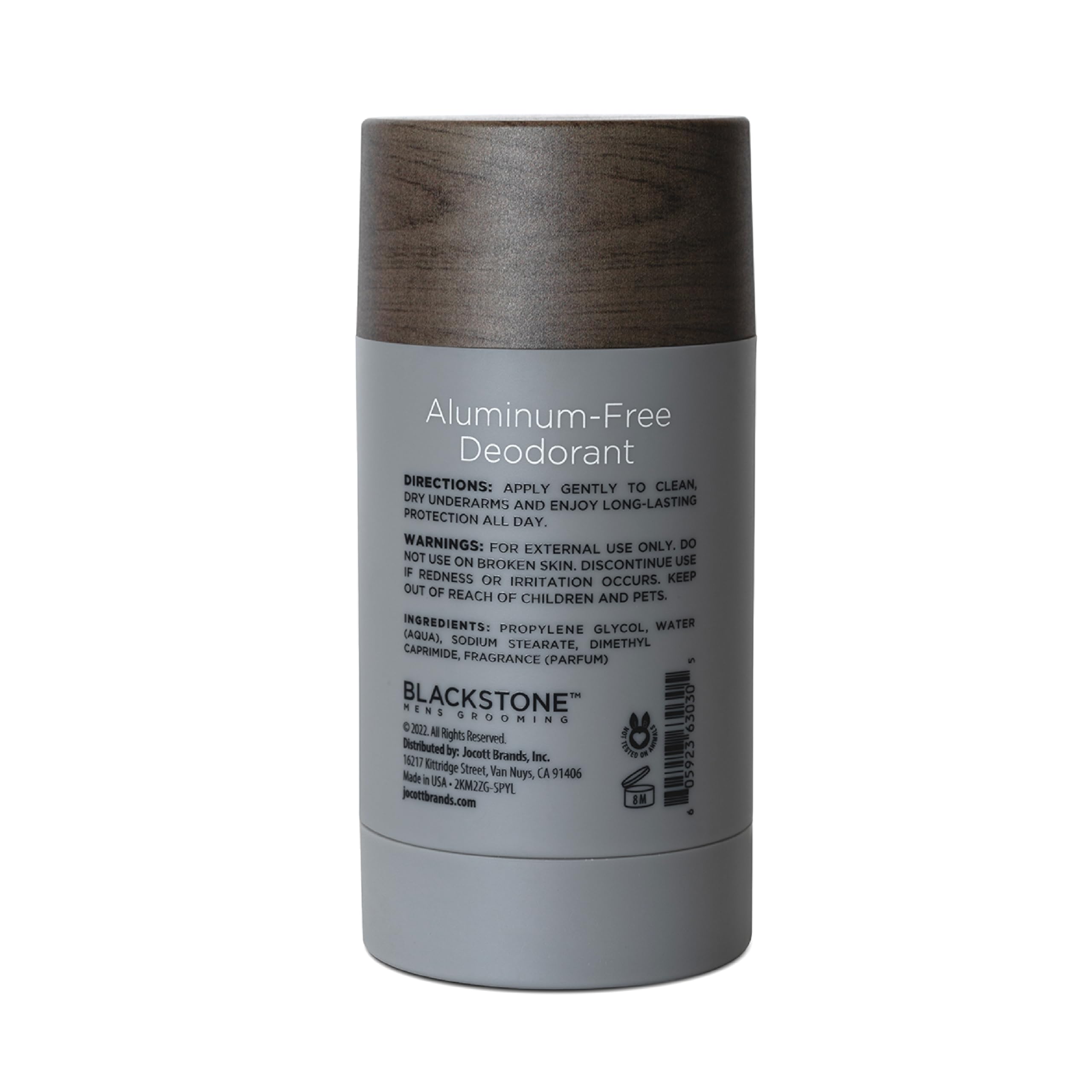 Déodorant Blackstone sans aluminium, senteur santal, parfum masculin durable