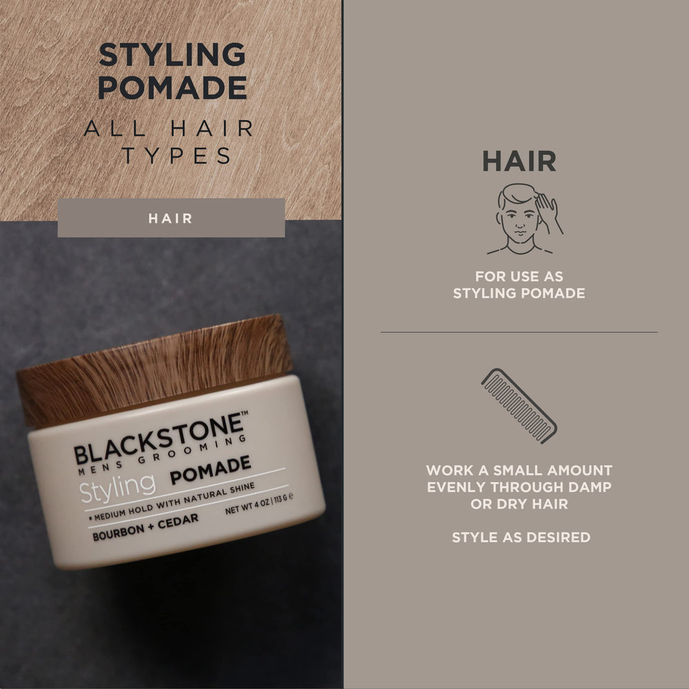 Blackstone pomade with hempseed and caffeine for hair texture and vitality