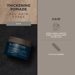 Blackstone matte finish pomade for a natural, low-shine look.