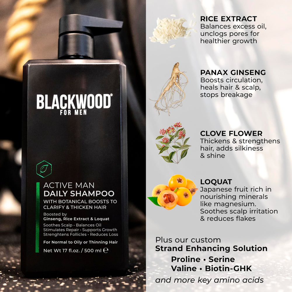 Soins du cuir chevelu délicats fournis par la formulation naturelle de Blackwood.