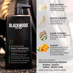 Soins du cuir chevelu délicats fournis par la formulation naturelle de Blackwood.