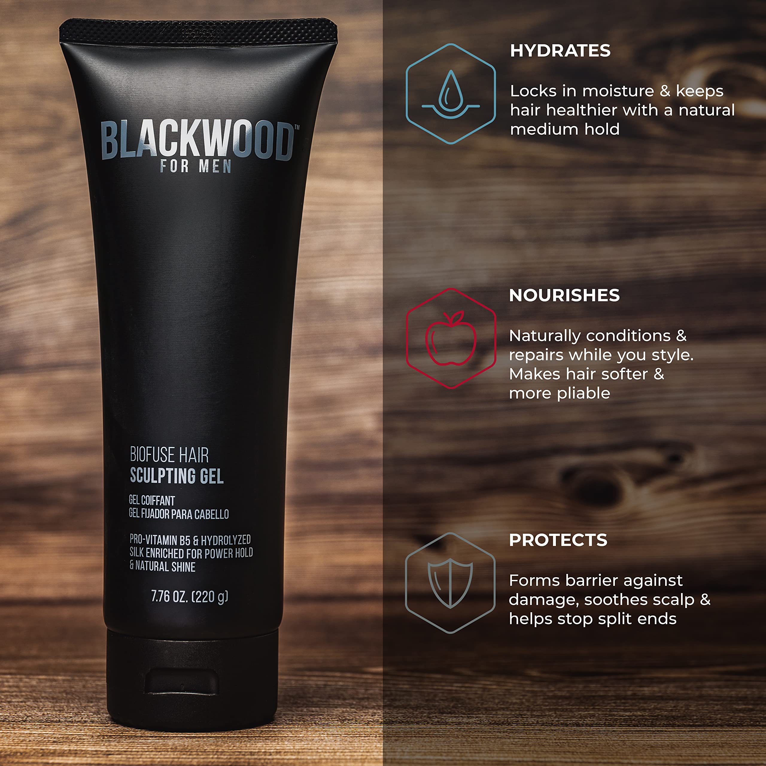 Pro-Vitamine B5 apporte brillance naturelle et douceur.