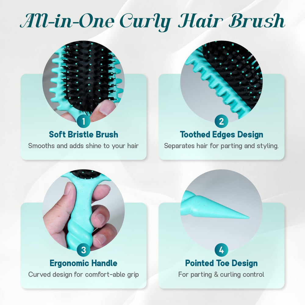 Brosse BLACKYEW avec poils végan imitant le sanglier pour plus de volume.