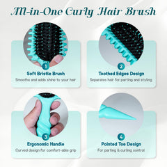 Brosse BLACKYEW avec poils végan imitant le sanglier pour plus de volume.