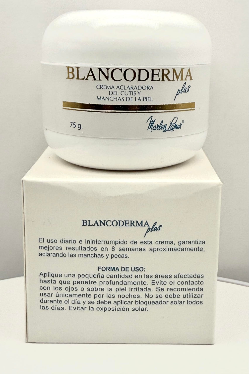 Blancoderma Plus, emballage 75g pratique pour usage quotidien et transport