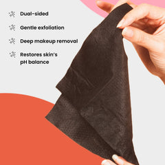 BLAQ Lingettes Charbon Actif – charbon actif en action sur la peau.