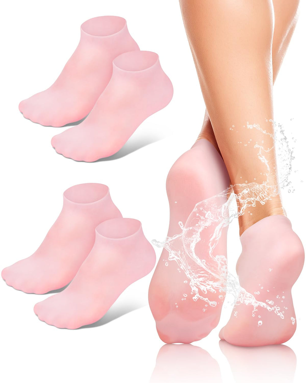 BLATOWN pack 2 chaussettes silicone, hydratation durable des pieds