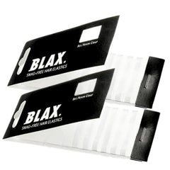 Élastiques Blax transparents 4 mm, ensemble seize pièces, usage quotidien sans accrochage.