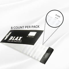 Élastiques Blax transparents assurant un maintien ferme pour tous types de cheveux.
