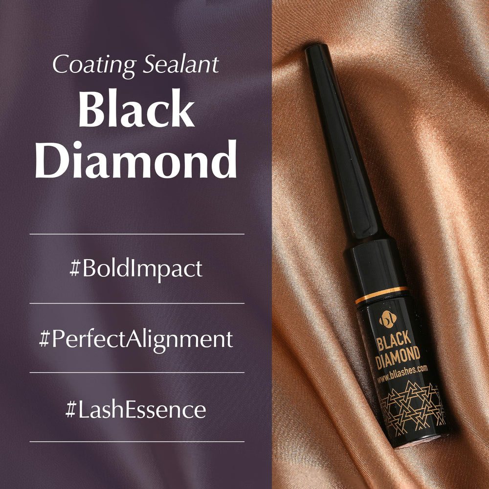 Application du BL Lashes Black Diamond Sealant pour un alignement net des cils