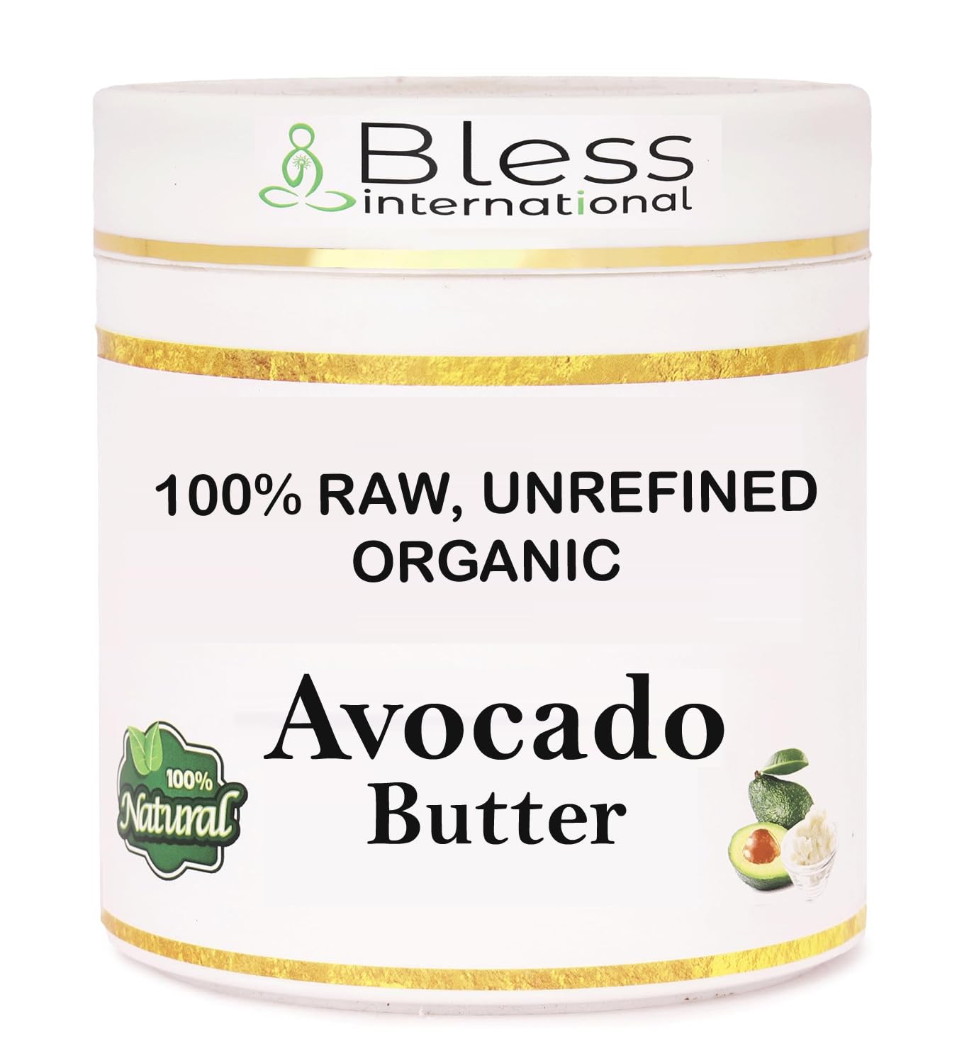 Beurre d'avocat cru Bless International pour le visage, hydratation douce et naturelle