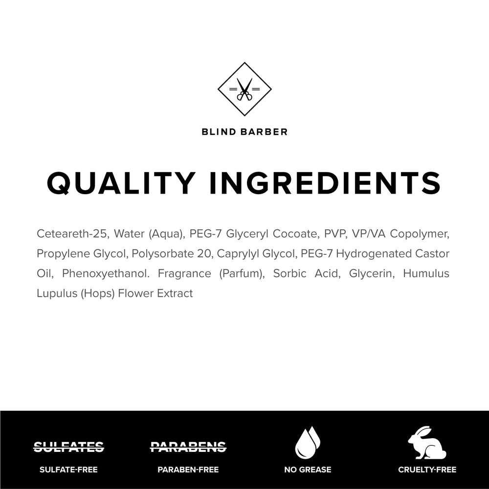 Blind Barber 151 Proof Deluxe Pomade – sans parabènes et sans sulfates pour une routine légère