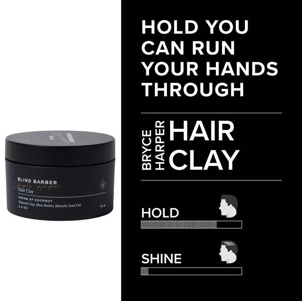 Blind Barber Bryce Harper contrôle l'huile grâce au kaolin pour roots mieux définis.