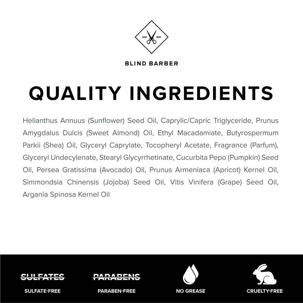 Blind Barber utilisation sans barbe – peau hydratée même sans poil.