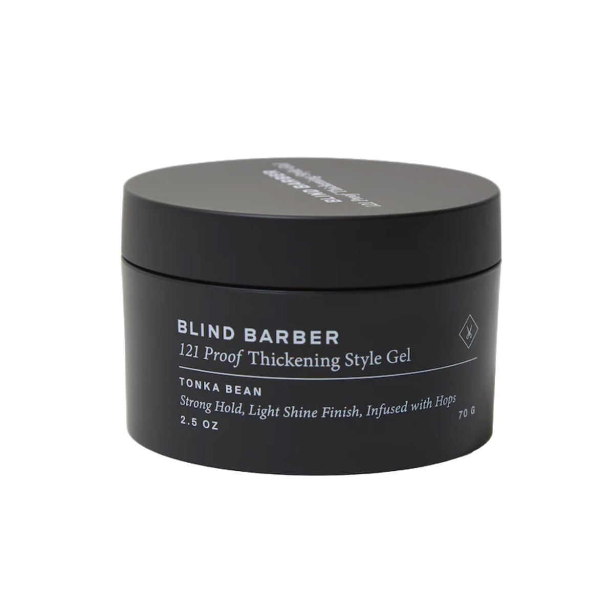 Blind Barber 121 Proof thickening gel bottle pour showing quick rinse-friendly packaging