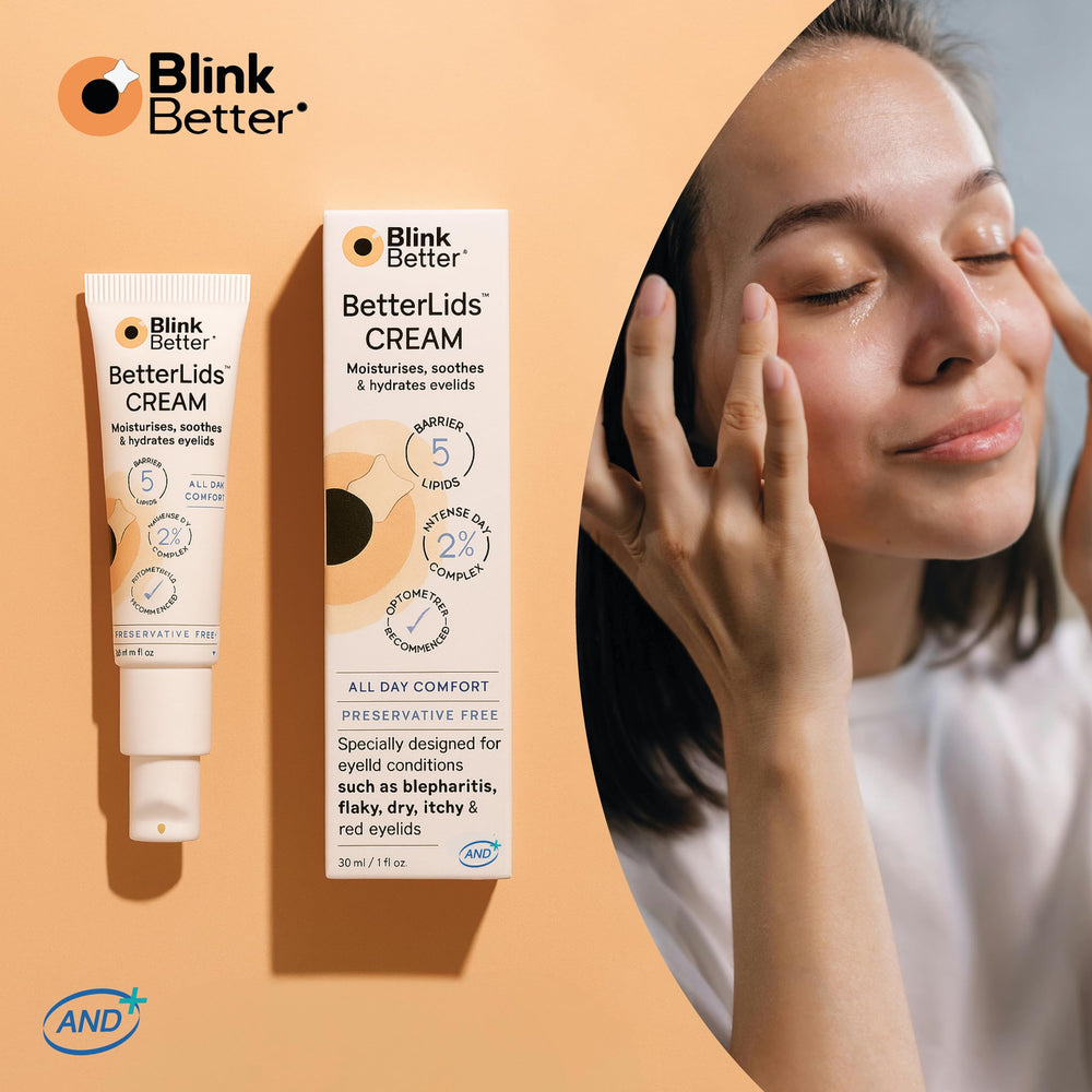 Pommade nocturne BlinkBetter associée à BlinkBetter Restore pour hydratation renforcée.