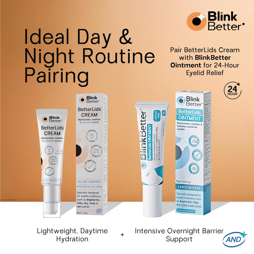 Application tout au long de la journée avec BlinkBetter Restore pour confort continu.