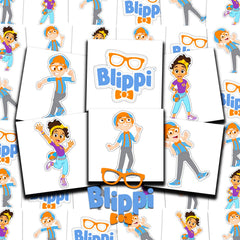 Blippi tatouages 2x2 pour enfants, application rapide et facile à retirer.