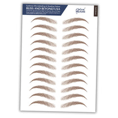Bliss and Beyond Waterproof Eyebrow Stickers close-up in New Miami Dark Brown for natural realism.