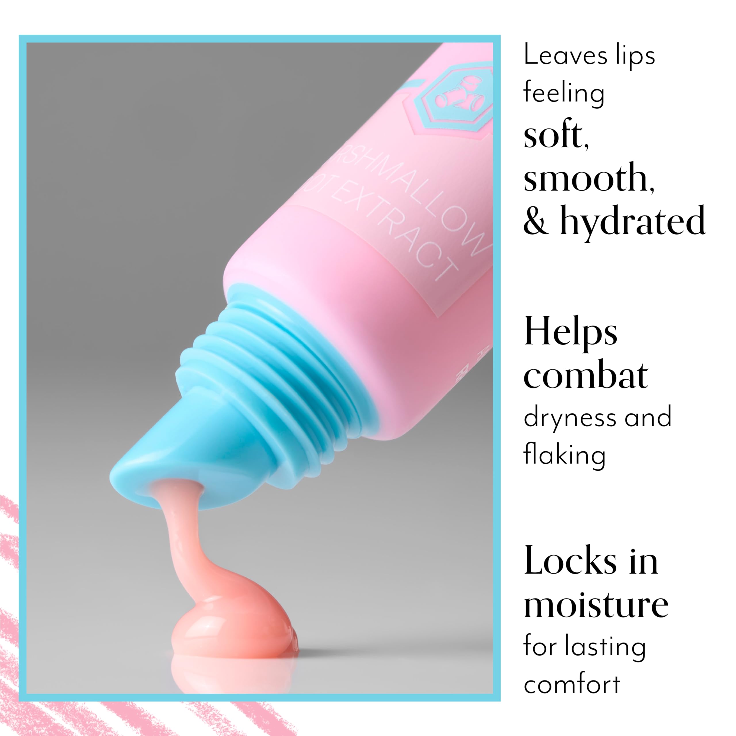 Bliss masque-levres guimauve en cours d'application sur les levres