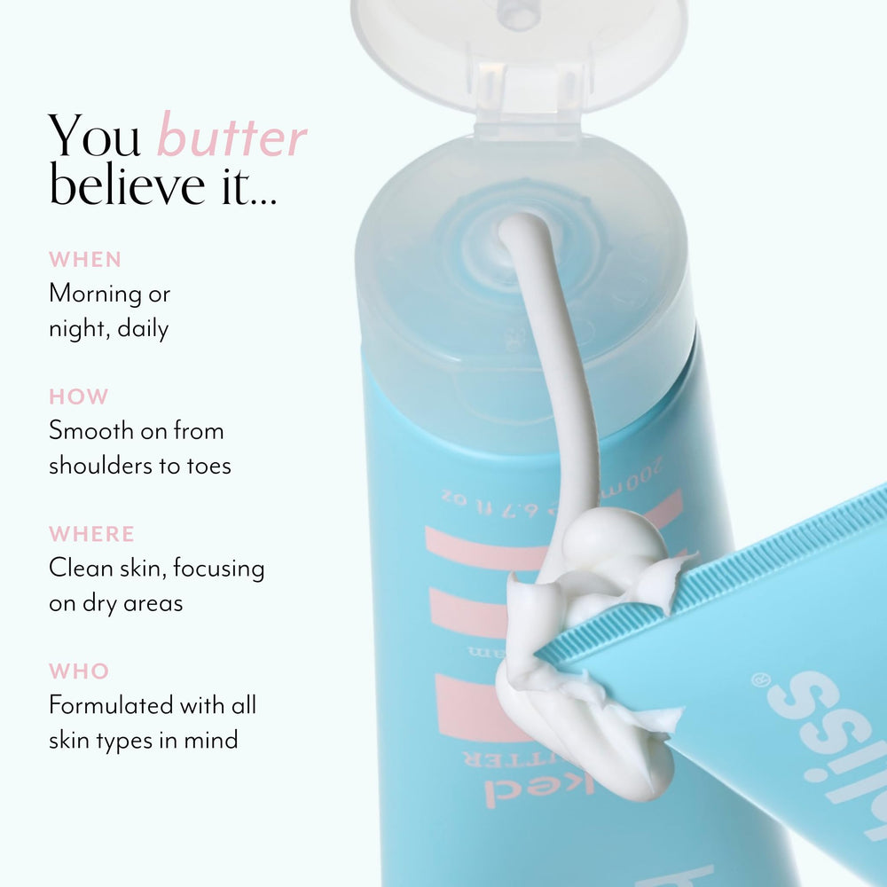 Soin spa à domicile Bliss Naked après la douche pour peau satinée.