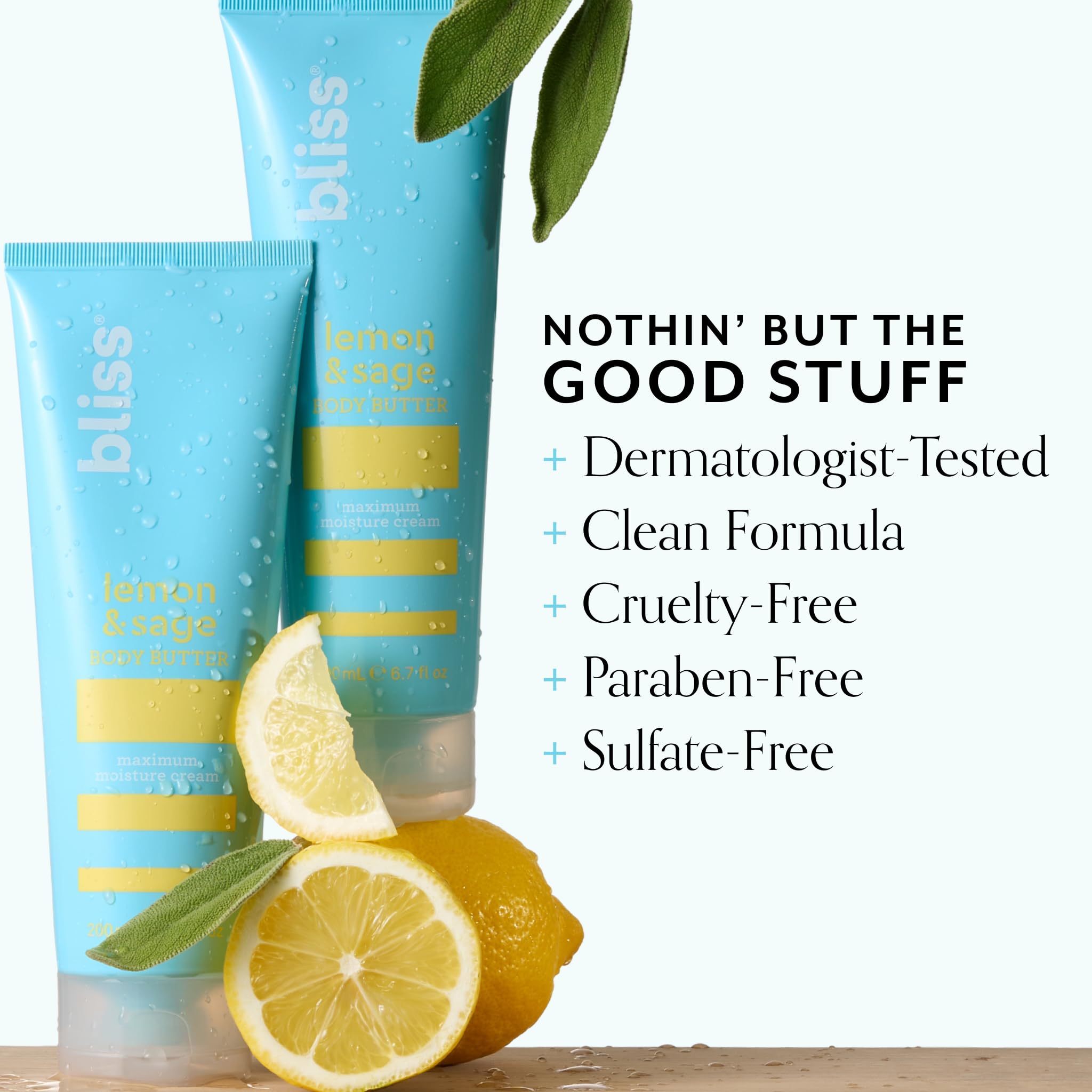 Bliss Beurre Corps Citron-Sauge parfum citronné durable après usage.
