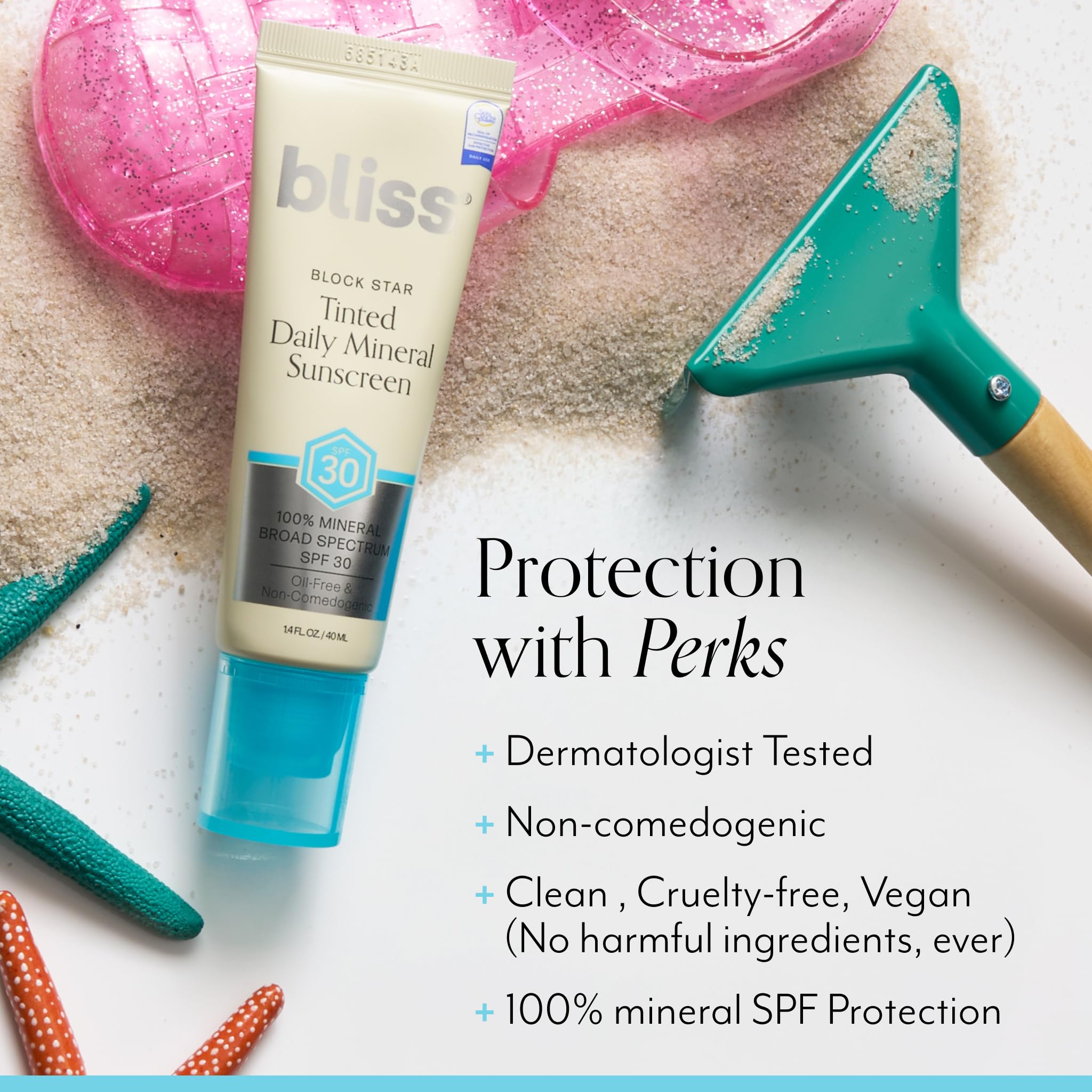 Bliss Block Star SPF30: texture soyeuse non grasse sur la peau