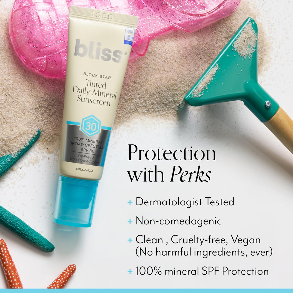 Bliss Block Star SPF30: texture soyeuse non grasse sur la peau