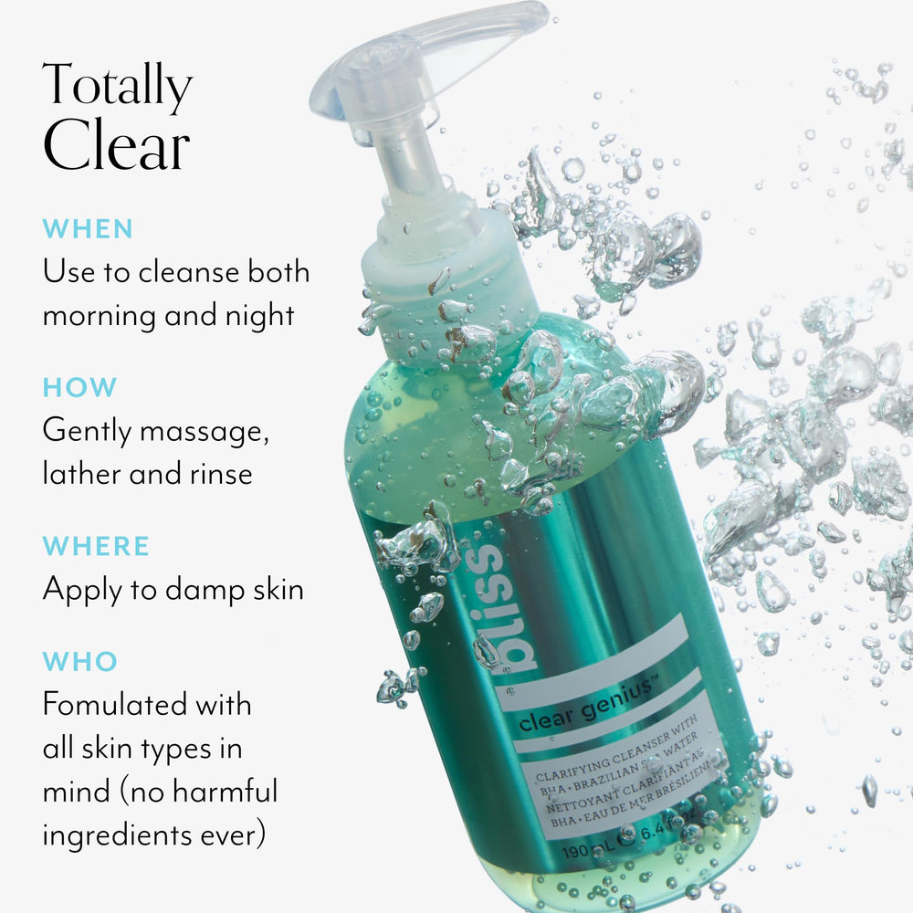 Bliss Clear Genius combine formule végan et sans cruauté pour votre routine.