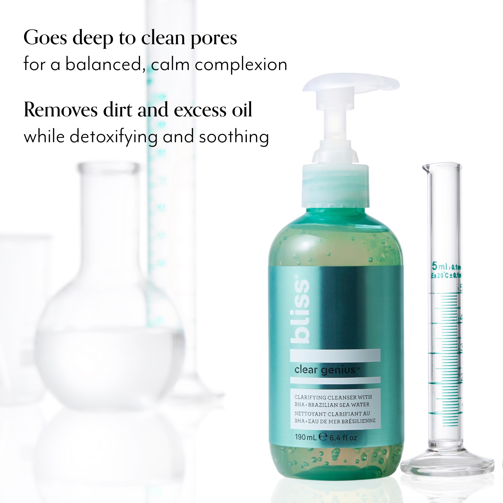 Bliss Clear Genius, gel nettoyant léger purifiant sans dessèchement.