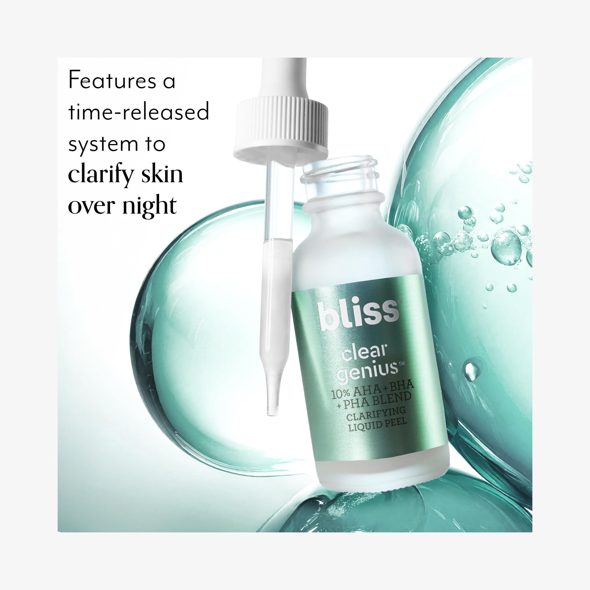 Bliss Clear Genius Peel : formule végan et non testé sur animaux.
