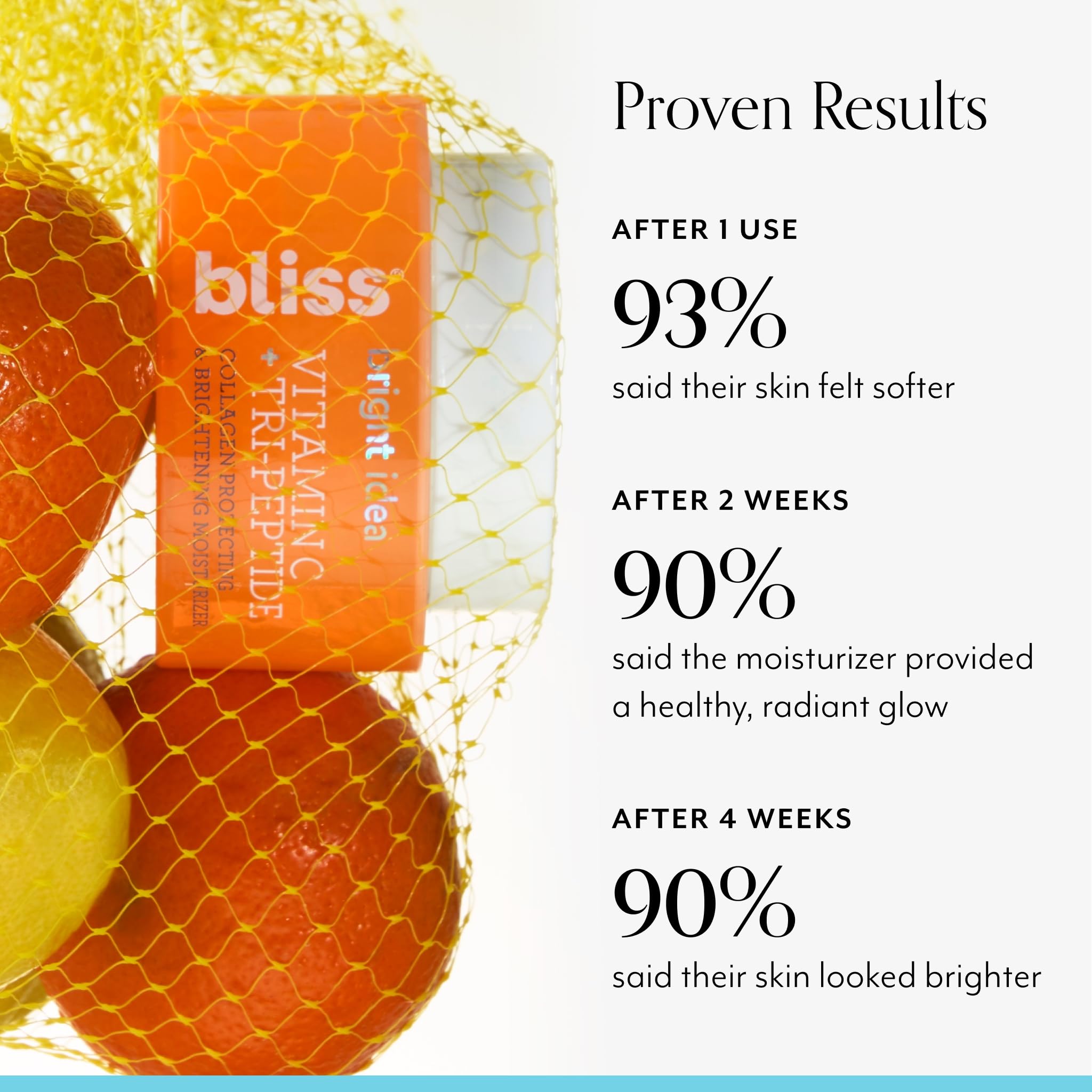 Bliss crème visage texture citrus frais pour réveil cutané.