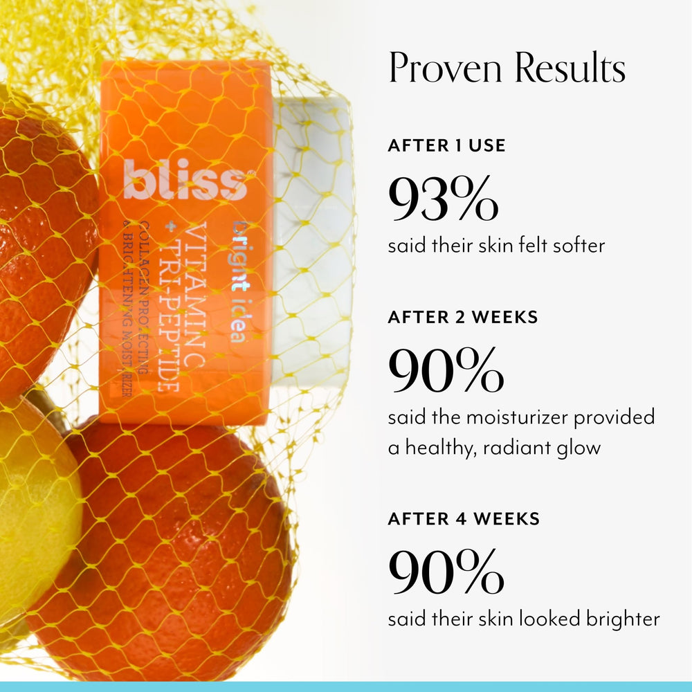Bliss crème visage texture citrus frais pour réveil cutané.