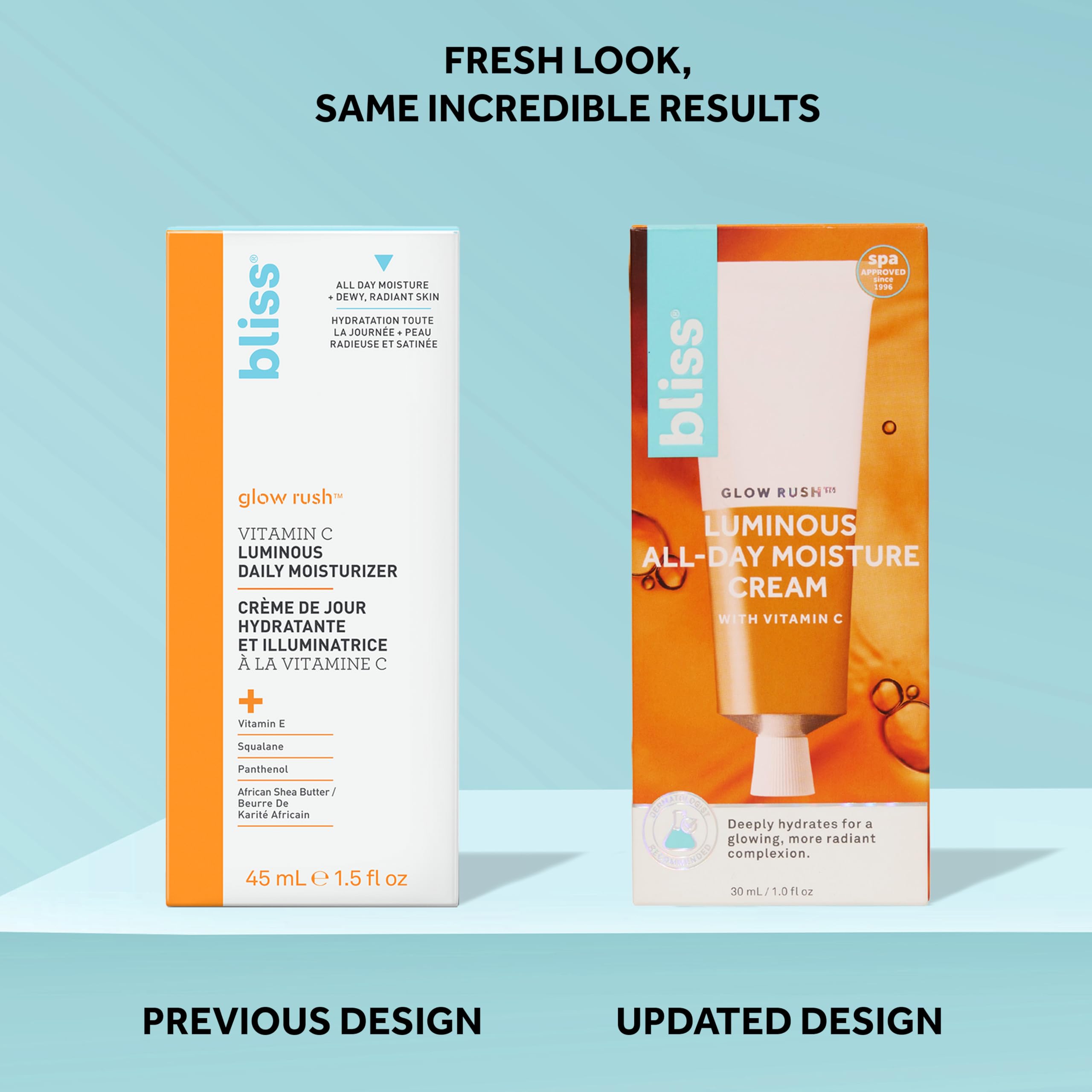 Bliss Glow Rush: application quotidienne procure un éclat lumineux et une peau rafraîchie.