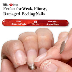 Bliss Kiss Nano Verre Finition Ongles – finition homogène pour ongles fragiles.